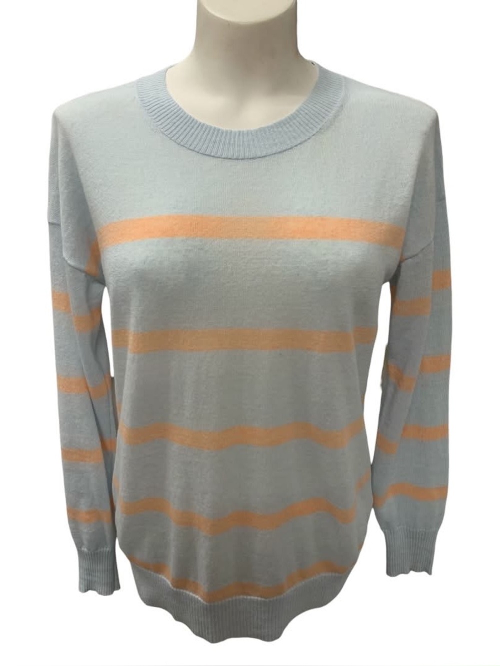 Gap Light Blue & Peach Stripe Sweater Size XS
